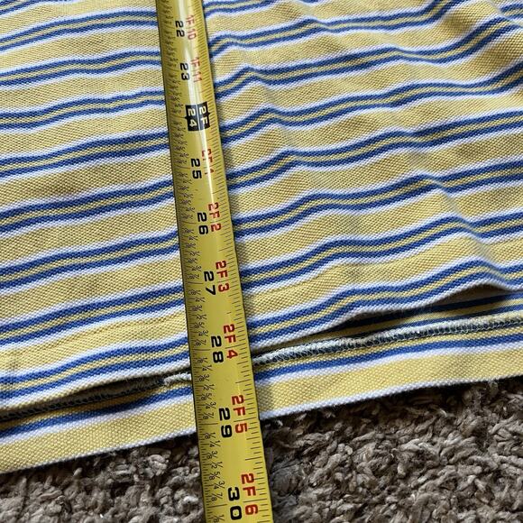 Polo Ralph Lauren Shirt Mens Big Xxl Yellow Striped Polo Golf Preppy Casual - Picture 5 of 6